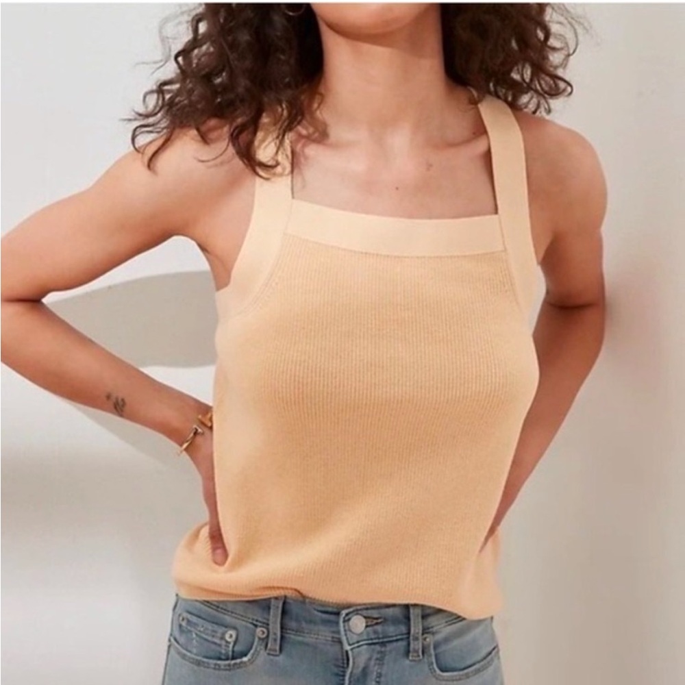 Peach Sleeveless Knit Top